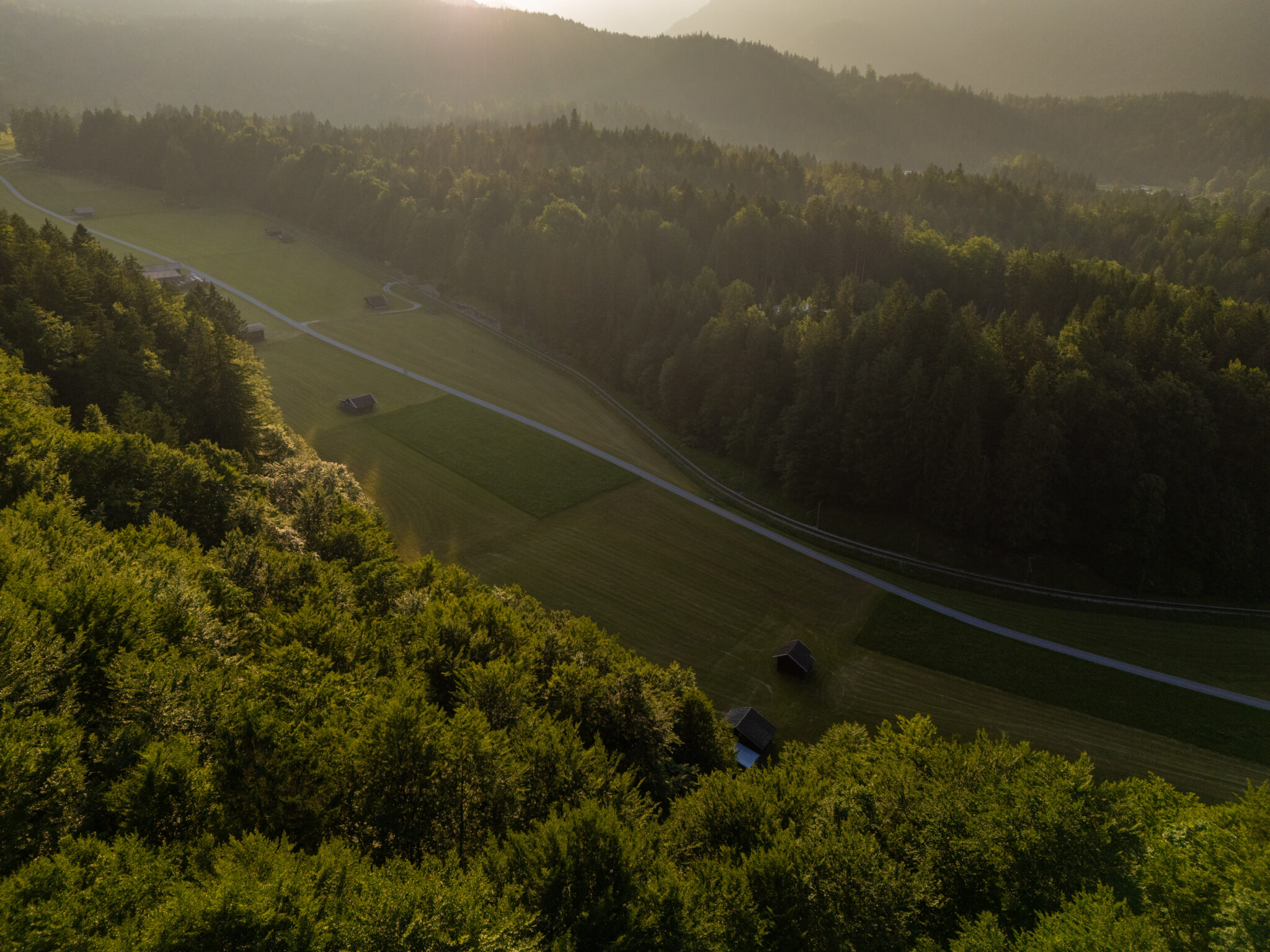 Obergrainauer Feld von oben