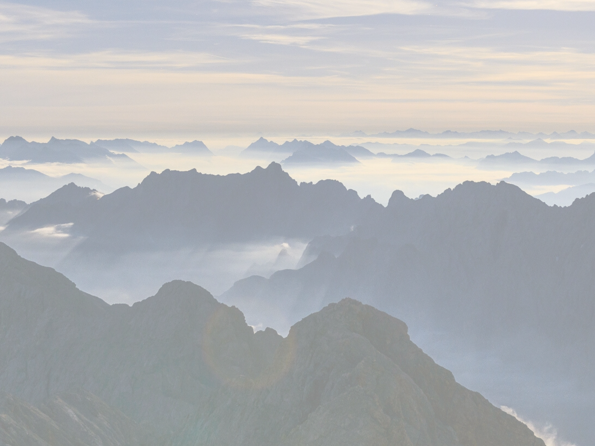 Panoramaaussicht Berggipfel aussicht von Zugspitze