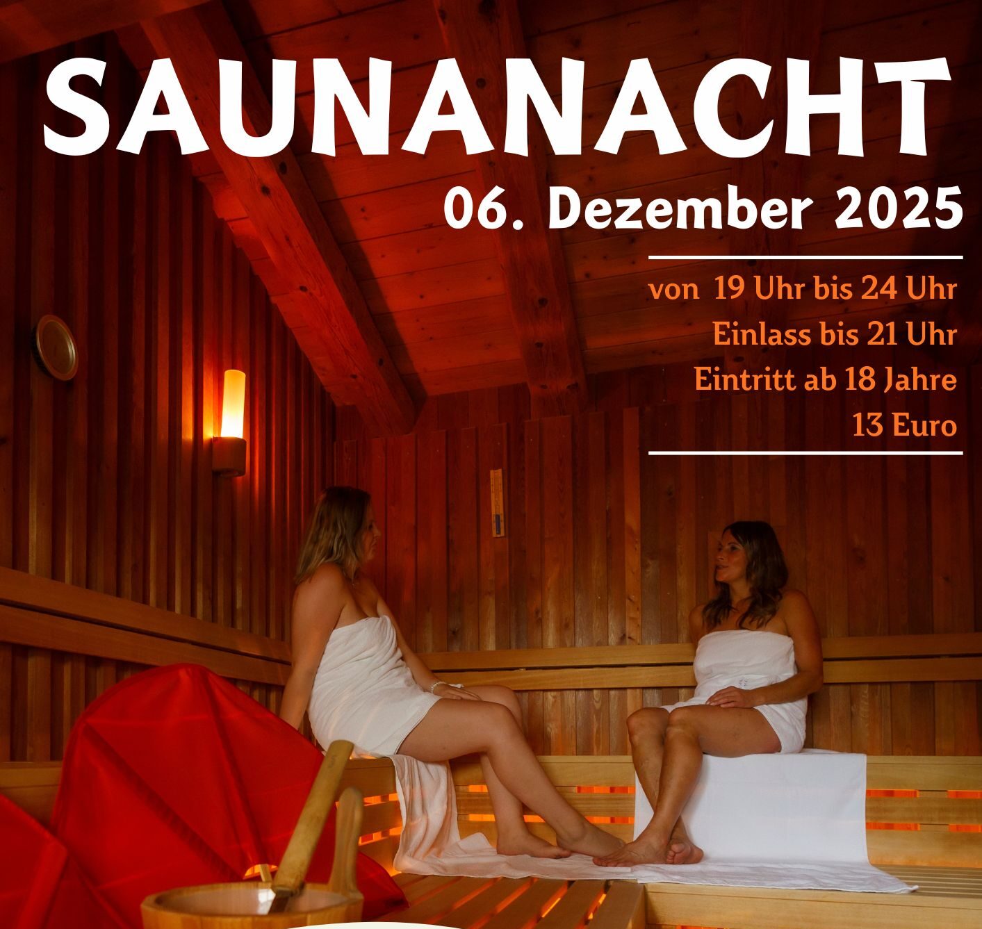 Saunachtplakat im Zugspitzbad Grainau