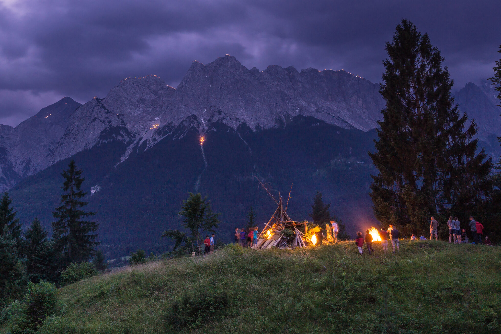 Johannifeuer, Bergfeuer in Grainau